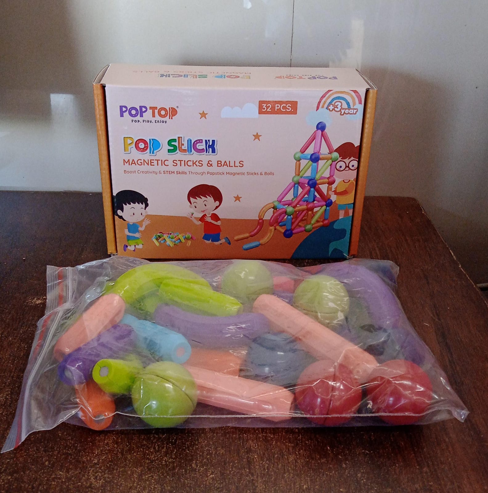 Magnetic Sticks Building Blocks Learning Toy for Kids (32 Pc) Magnetic Sticks Building Blocks Learning Toy for Kids (32 Pc)